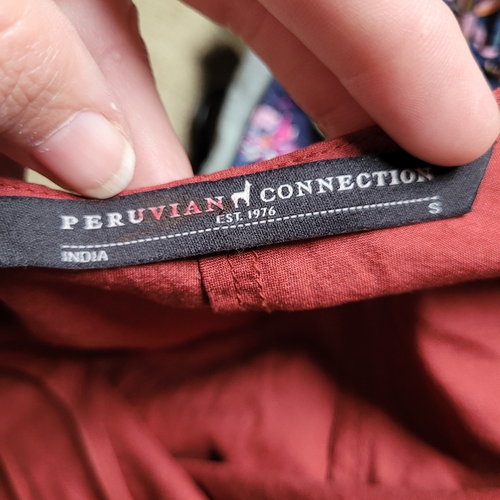 Peruvian Connection Rust Colored Silk Camisole - image 2